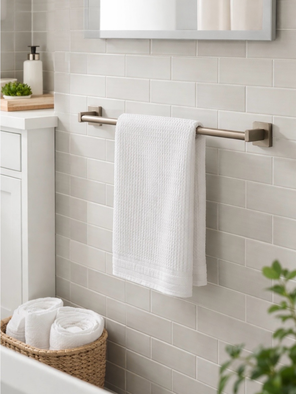 MOEN Bundle Mode Triva Chrome  2 Towel Bar & 2 Robe Hooks Brushed Nickle